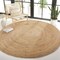 Edge Collections - 8' - Natural - Handwoven Natural Jute Round Rug for Rustic Home Decor - 1 Piece